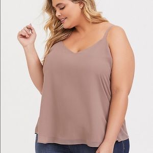 Torrid MAUVE BROWN CHIFFON DOUBLE LAYER SWING CAMI